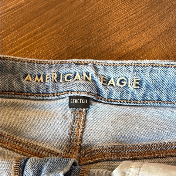 American Eagle Outfitters Blue Distressed Jean Shorts - Picture 2 of 4